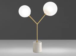 Angel Cerda Calacatta-Style Porcelain Marble Table Lamp in White - thumbnail 6