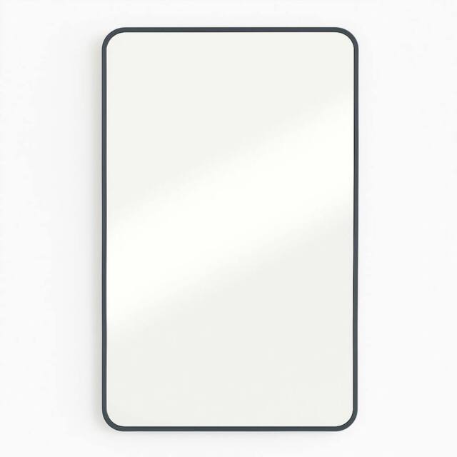 Melody Maison Black Curved Framed Wall Mirror 100cm X 50cm - Size: 100 cm X 50 cm - image 1