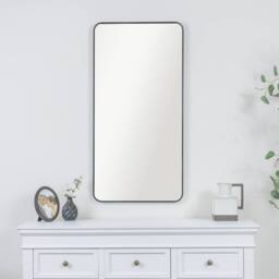 Melody Maison Black Curved Framed Wall Mirror 100cm X 50cm - Size: 100 cm X 50 cm - thumbnail 6