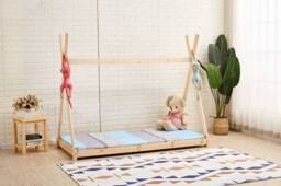 Crazy Price Beds Ltd Kids Wooden Tent Bed in Natural - Size: Single - thumbnail 3