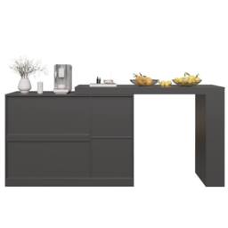 Merax Versatile 360° Rotating Breakfast Bar Table with Storage Cabinet in Black - thumbnail 9