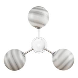 Happy Homewares Designer Ceiling Light Fitting with Marble Glass Spherical Shades in Silver - thumbnail 5