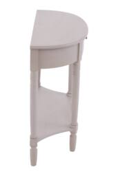 Orsina Rounded Console Table With One Rectangular Drawer for Hallway, Pine Wood Wood Table for Home & Office Décor in Light Grey - thumbnail 4