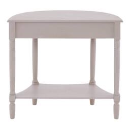 Orsina Rounded Console Table With One Rectangular Drawer for Hallway, Pine Wood Wood Table for Home & Office Décor in Light Grey - thumbnail 5