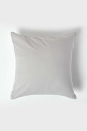 Homescapes Continental Egyptian Cotton Pillowcase 200 TC, 40 x 40 cm in Silver - thumbnail 1