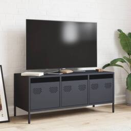 Berkfield Home TV Cabinet Anthracite 101.5x39x43.5 cm Cold-rolled Steel in Charcoal