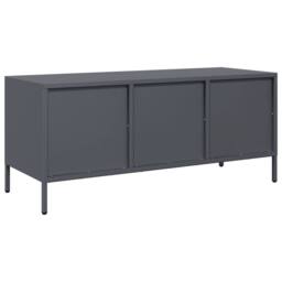 Berkfield Home TV Cabinet Anthracite 101.5x39x43.5 cm Cold-rolled Steel in Charcoal - thumbnail 7