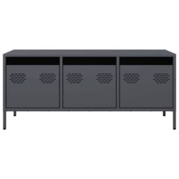 Berkfield Home TV Cabinet Anthracite 101.5x39x43.5 cm Cold-rolled Steel in Charcoal - thumbnail 4