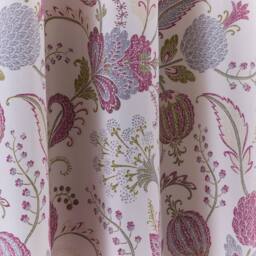 Portfolio Home Richmond Floral Fully Lined Eyelet Curtain Set in Purple - Size: 168 cm width x 137 cm drop - thumbnail 3