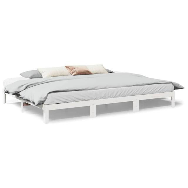 Berkfield Home Family Bed Frame No Mattress White 270x200 cm Solid Wood Pine - image 1