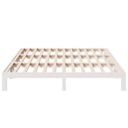 Berkfield Home Family Bed Frame No Mattress White 270x200 cm Solid Wood Pine - thumbnail 8