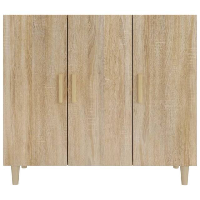 Berkfield Home Sideboard Sonoma Oak 90x34x80 cm Engineered Wood in Light Tan - Size: 90 x 34 x 80 cm - image 1