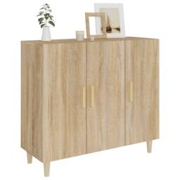 Berkfield Home Sideboard Sonoma Oak 90x34x80 cm Engineered Wood in Light Tan - Size: 90 x 34 x 80 cm - thumbnail 7
