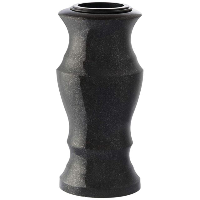 Novecrafto Granite Memorial Vase for Flowers - Solid Stone for Cemetery or Garden in Black - image 1
