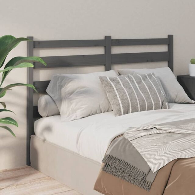 Berkfield Home Bed Headboard Grey 166x4x100 cm Solid Wood Pine - Size: 166 x 4 x 100 cm - image 1