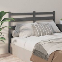 Berkfield Home Bed Headboard Grey 166x4x100 cm Solid Wood Pine - Size: 166 x 4 x 100 cm - thumbnail 1