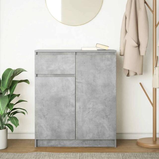 Berkfield Home Sideboard with Drawer Concrete Grey 71x35x84 cm Engineered Wood - Size: 71 x 35 x 84 cm - image 1