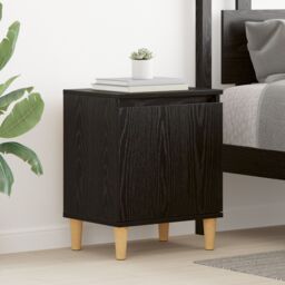 Berkfield Home Black Oak Nightstand Black oak Engineered wood 40 x 30 x 50 cm