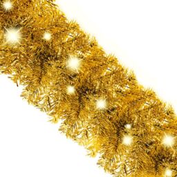 Berkfield Home Christmas Garland with LED Lights 5 m Gold - thumbnail 5