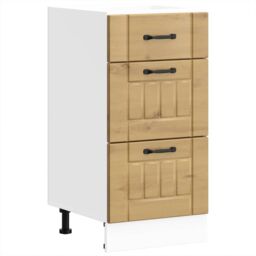 Berkfield Home Kitchen Base Cabinet Lucca Artisan Oak Engineered Wood in Brown - thumbnail 2