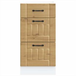 Berkfield Home Kitchen Base Cabinet Lucca Artisan Oak Engineered Wood in Brown - thumbnail 4