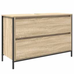 Berkfield Home Bathroom Basin Cabinet with Drawers Sonoma Oak 90x34.5x60 cm in Brown - thumbnail 2