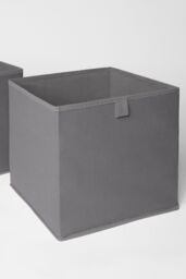 OHS Pack of 6 Plain Folding Storage Boxes in Charcoal - thumbnail 3