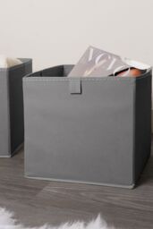 OHS Pack of 6 Plain Folding Storage Boxes in Charcoal - thumbnail 2