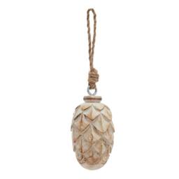 Hill Interiors Antique Pine Cone Bauble 13cm x 6cm x 6cm in Brown - Size: 13 cm x 6 cm x 6 cm - thumbnail 3