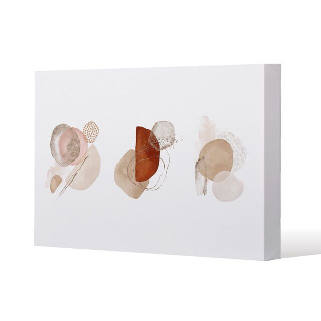 Benjamin Tate Design ivory, beige watercolor Illustration & gold elements (Canvas Print) / 152 x 101 x 4cm in Natural - Size: 152 x 101 x 4 cm - image 1