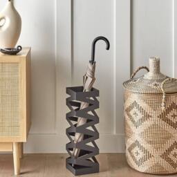 Wyld and Coco Black Zigzag Metal Umbrella Stand