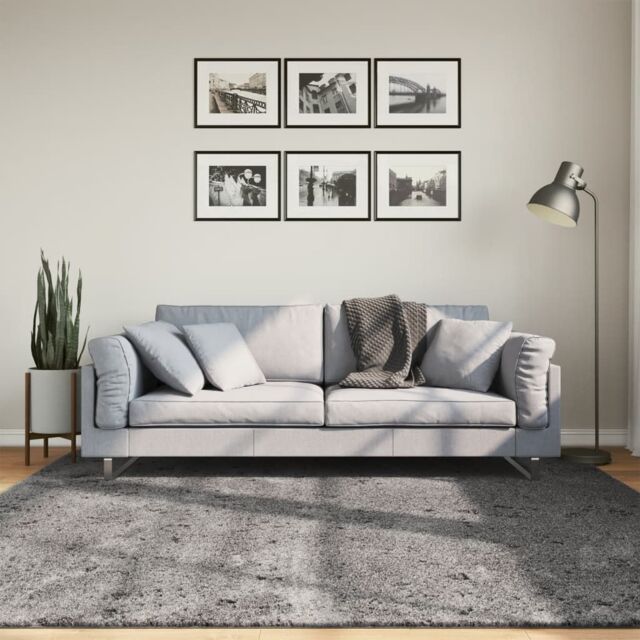Berkfield Home Rug Short Pile Soft & Washable Anthracite 200x200 cm in Black - Size: 100 cm diameter - image 1