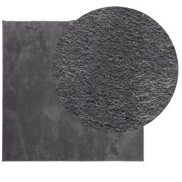 Berkfield Home Rug Short Pile Soft & Washable Anthracite 200x200 cm in Black - Size: 100 cm diameter - thumbnail 3