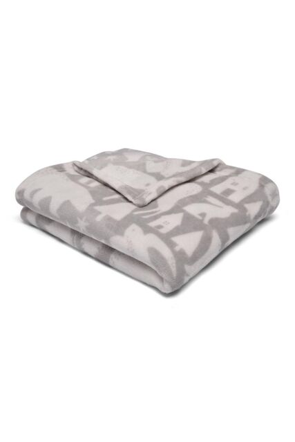 Fusion 'Scandi Animals' Plush Fleece Throw in Grey - Size: 120 cm x 150 cm - image 1