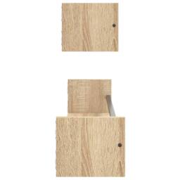 Berkfield Home Wall Shelves with Bars 2 pcs Sonoma Oak 80x16x14 cm in Light Tan - Size: 80 x 16 x 14 cm - thumbnail 5