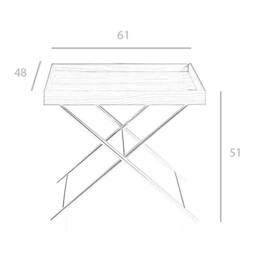 Angel Cerda Rectangular Corner Table Walnut Veneer & Chrome Legs in Brown - thumbnail 7