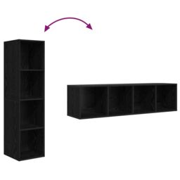 Berkfield Home TV Cabinet 2 pcs Black 37 x 37 x 142.5 cm Engineered wood - thumbnail 8