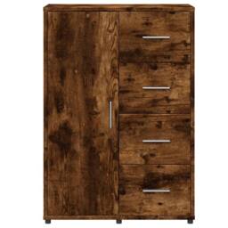 Berkfield Home Sideboard Smoked Oak 60x31x84 cm Engineered Wood in Brown - Size: 60 x 31 x 84 cm - thumbnail 5