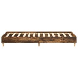 Berkfield Home Bed Frame No Mattress Smoked Oak 75x190 cm Small Single Engineered Wood in Brown - thumbnail 6