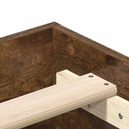 Berkfield Home Bed Frame No Mattress Smoked Oak 75x190 cm Small Single Engineered Wood in Brown - thumbnail 8