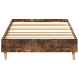 Berkfield Home Bed Frame No Mattress Smoked Oak 75x190 cm Small Single Engineered Wood in Brown - thumbnail 5