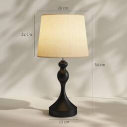 HOMCOM Table Lamps Set of 2, Modern Bedside Lamps with USB Ports in Black - thumbnail 3