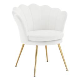 SPETLEK Velvet Living Room Armchair Dressing Table Chair White - Size: 0.6m2