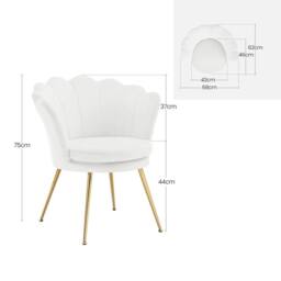 SPETLEK Velvet Living Room Armchair Dressing Table Chair White - Size: 0.6m2 - thumbnail 2