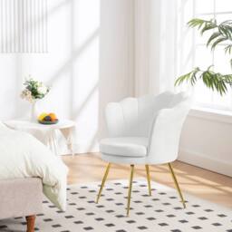 SPETLEK Velvet Living Room Armchair Dressing Table Chair White - Size: 0.6m2 - thumbnail 3