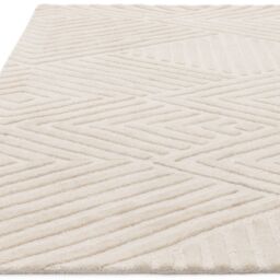 The Rug Shop UK Cream Handmade Wool Modern Geometric Easy To Clean Ivory Area Rug - Size: 200 cm x 290 cm - thumbnail 6