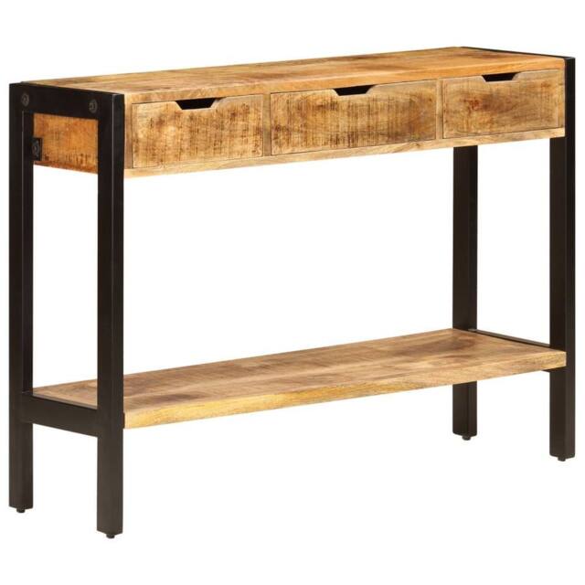 Berkfield Home Sideboard with 3 Drawers 110x35x75 cm Solid Mango Wood in Brown - Size: 110 x 35 x 75 cm - image 1