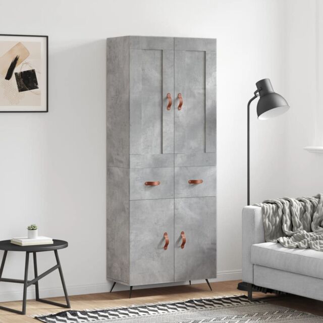 Berkfield Home Highboard Concrete Grey 69.5x34x180 cm Engineered Wood - image 1