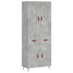 Berkfield Home Highboard Concrete Grey 69.5x34x180 cm Engineered Wood - thumbnail 2