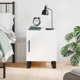 Berkfield Home Modern Bedside Cabinet High Gloss White 40x40x50 cm Engineered Wood - Size: 40 x 40 x 50 cm - thumbnail 2